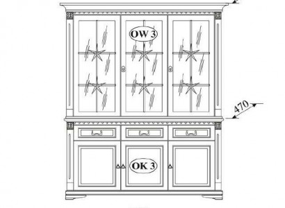 Classic showcase display cabinet glass cabinet colonial new OK3